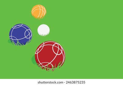 Premium editable vector file of bocce balls graphic with wide blank area for text best for your team tournament identity mockup