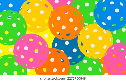 Premium editable vector file of colorful pickleballs in abstract best for your digital design and print mockup	