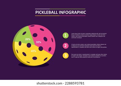 Premium editable vector file of colorful chart in pickleball shape best for your digital infographic design and print mockup