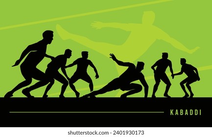 Premium editable vector file of kabaddi players in a game moment best for your digital and print mockup