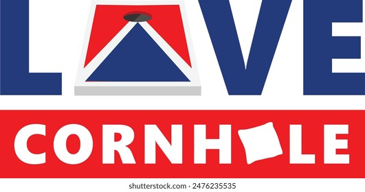 Premium editable vector file of love cornhole logo best for your design mockup