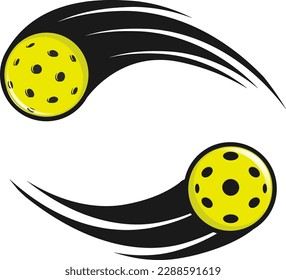 Premium editable vector file of pickleball ball and graphic motion symbol best for your digital and print mockup	