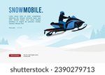 Premium editable vector file of snowmobile with beautiful scene in the background best for your digital design and print mockup