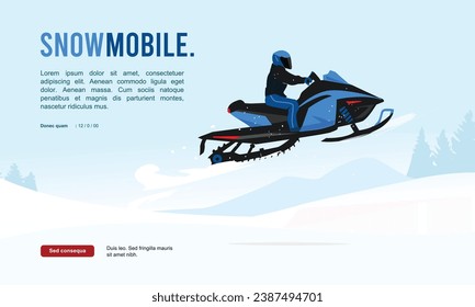 Archivo vectorial editable premium de moto de nieve con bella escena en segundo plano mejor para tu diseño digital y maquillaje de impresión