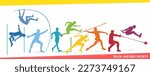 Premium editable vector file of track and field sport player in action best for your digital design and print mockup