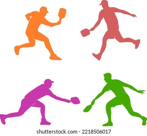 Premium Editable Vector Pickleball Player Logo Silhouette in Various Pose Great for Your Team Club Tournament and any design purposed