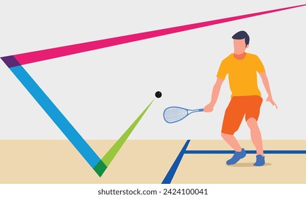 Premium editable vector of squash players in a match best for your digital design and graphic mockup