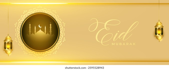 premium eid mubarak wishes wallpaper design vector
