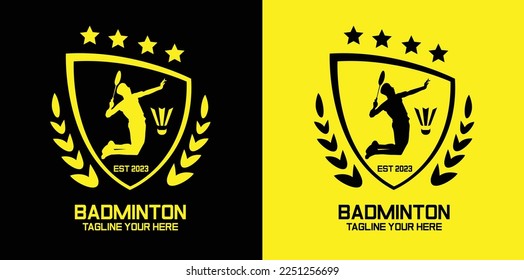 Diseño de logotipo de vectores Badminton elegante premium para el logotipo deportivo de bádminton