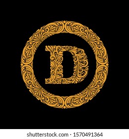 Premium Elegant Capital Letter D Round Stock Vector (Royalty Free ...