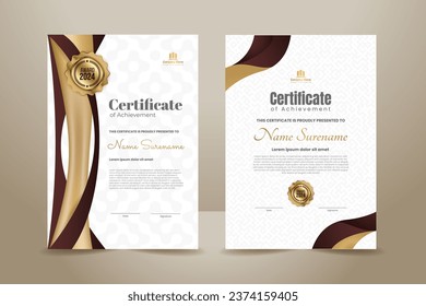 Elegantes und hochwertiges Vorlagendesign mit rotem und goldenem Dekor. Vektorgrafik