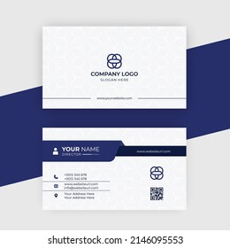 Plantilla de vector editable para tarjeta de negocios azul oscuro, negro y blanco elegante premium 