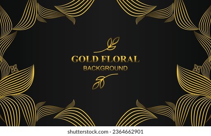 premium elegant gold floral background with floral and leaf ornament design