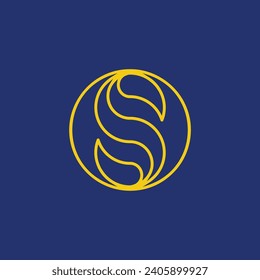 Premium and elegant leaf letter S logo
