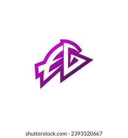 Soporte inicial del logotipo del emblema EG Premium y concepto de diseño de juegos