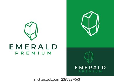 Premium Emerald Mine Mineral Treasure Gem Stone Logo Design Branding Template