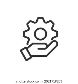 Premium engineering line icon for app, web and UI. Vector stroke sign isolated on a white background. Outline icon of engineering in trendy style.