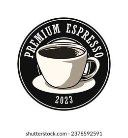 plantilla de logotipo de café espresso premium