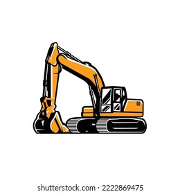 Vector de excavador premium, icono, símbolo, ilustración gráfica aislado