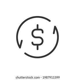 Premium Exchange Line Icon für App, Web und UI. Vektorgrafik-Schlagzeichen einzeln auf weißem Hintergrund. Umriss Symbol des Austauschs im trendigen Stil.