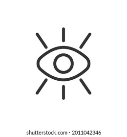 Premium eye line icon for app, web and UI. Vector stroke sign isolated on a white background. Outline icon of eye in trendy style.
