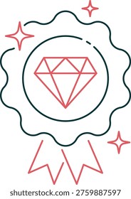 Premium Fabric Quality Icon - High Quality Textile Excellence and Superior Material Concept for Luxury Garment and Craftsmanship Symbol