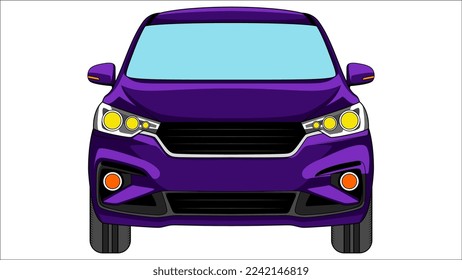 premium family car in bright color vector, realistic car flat bright color vector illustration