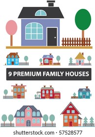 premium family houses. vector