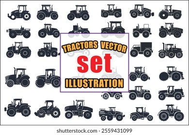 Premium Farming Tractor Vector Art Collection
