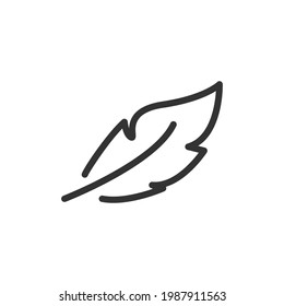 Icono de línea de plumas premium para aplicación, web y interfaz de usuario. Signo de trazo vectorial aislado en un fondo blanco. Icono de contorno de pluma de estilo moderno.
