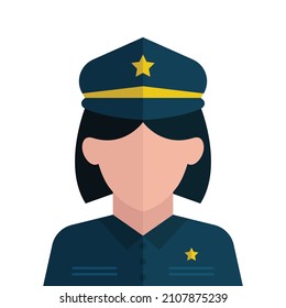 Vector de icono de policía femenina premium