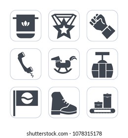 Premium fill icons set on white background . Such as white, asia, car, japan, textile, computer, towel, luggage, cotton, hand, train, baby, medal, toy, bag, sky, boot, bathroom, success, mobile, prize