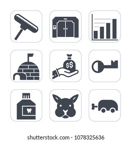 Premium fill icons set on white background . Such as arrow, north, bag, house, bunny, roller, cute, sign, data, up, lift, brush, arctic, down, carriage, baby, diagram, building, ice, paint, work, snow