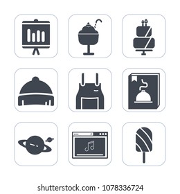 Premium fill icons set on white background . Such as uniform, space, pinafore, apron, clothing