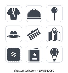 Premium fill icons set on white background . Such as stroke, hat, drop, west, location, clothing, plate, parachute, american, jump, pin, wild, shape, post, favour, postage, road, service, texas, food