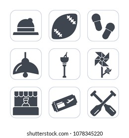 Premium fill icons set on white background . Such as bulb, head, football, ice, drink, blossom, ball, game, electricity, nature, market, supermarket, baseball, food, american, bucket, ticket, lamp