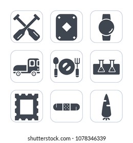 Premium fill icons set on white background . Such as transportation, plate, gambling, vehicle, truck, delivery, carrot, science, gadget, poker, fresh, boat, play, card, raw, frame, health, game, test