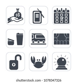Premium fill icons set on white background . Such as transport, japanese, cash, wealth, business, japan, fresh, time, pen, timetable, train, money, event, protection, suzuri, dollar, sorcery, calendar