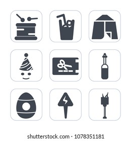 Premium fill icons set on white background . Such as technology, cup, decoration, easter, party, price, medicine, wine, drink, saxophone, nature, violin, template, celebration, travel, cold, spring