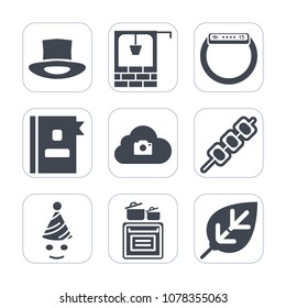 Premium fill icons set on white background . Such as stone, leaf, barbecue, sign, birthday, rural, oven, web, well, natural, nature, modern, wooden, cap, gadget, hat, phone, antique, time, photo, book