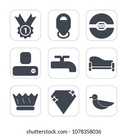 Premium fill icons set on white background . Such as background, award, profile, winner, sky, person, wildlife, pin, interior, gem, travel, location, marker, king, medal, competition, nature, couch