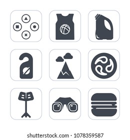 Premium fill icons set on white background . Such as quiet, mon, food, musical, can, sign, technology, snack, kamon, clothing, container, video, landscape, blue, orchestra, t-shirt, garbage, sport