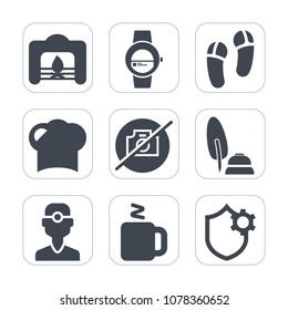 Premium fill icons set on white background . Such as fire, chef, drink, ink, screen, footwear, black, christmas, security, white, warm, food, internet, technology, dentistry, smart, slipper, picture
