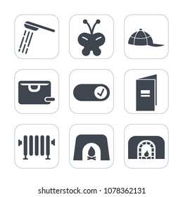 Premium fill icons set on white background . Such as object, butterfly, beautiful, clean, beauty, warm, hot, page, store, christmas, white, fashion, shower, blue, gift, animal, boiler, water, style, 