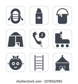 Premium fill icons set on white background . Such as female, perfume, decoration, center, beauty, skating, outdoor, cute, work, adventure, luxury, camp, product, sport, baby, tent, house, painter, man