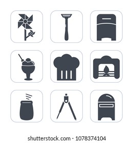 Premium fill icons set on white background . Such as home, musical, bed, instrument, warm, food, double, christmas, interior, sign, fire, object, engineering, blade, hotel, ice, percussion, nature