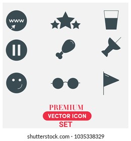 Premium Filled Vector Icon Illustration Set