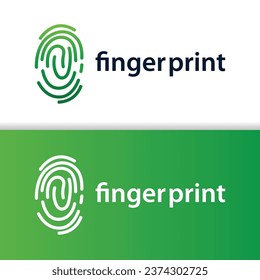 Premium Fingerprint Logo, Human Identity Design Simple Line Model Template Illustration