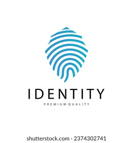 Premium Fingerprint Logo, Human Identity Design Simple Line Model Template Illustration