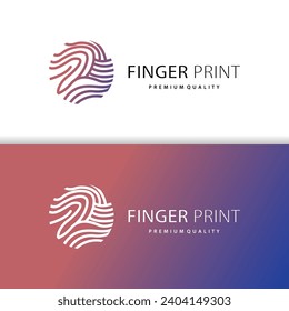 Premium Fingerprint Logo, Human Identity Design Simple Line Model Template Illustration